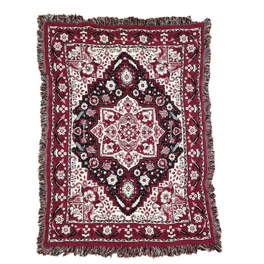 ラグ ブランケット マルチカバー タペストリー オリエンタル エレガント メダリオン フラワー 花 Rug Throw Blanket 2463