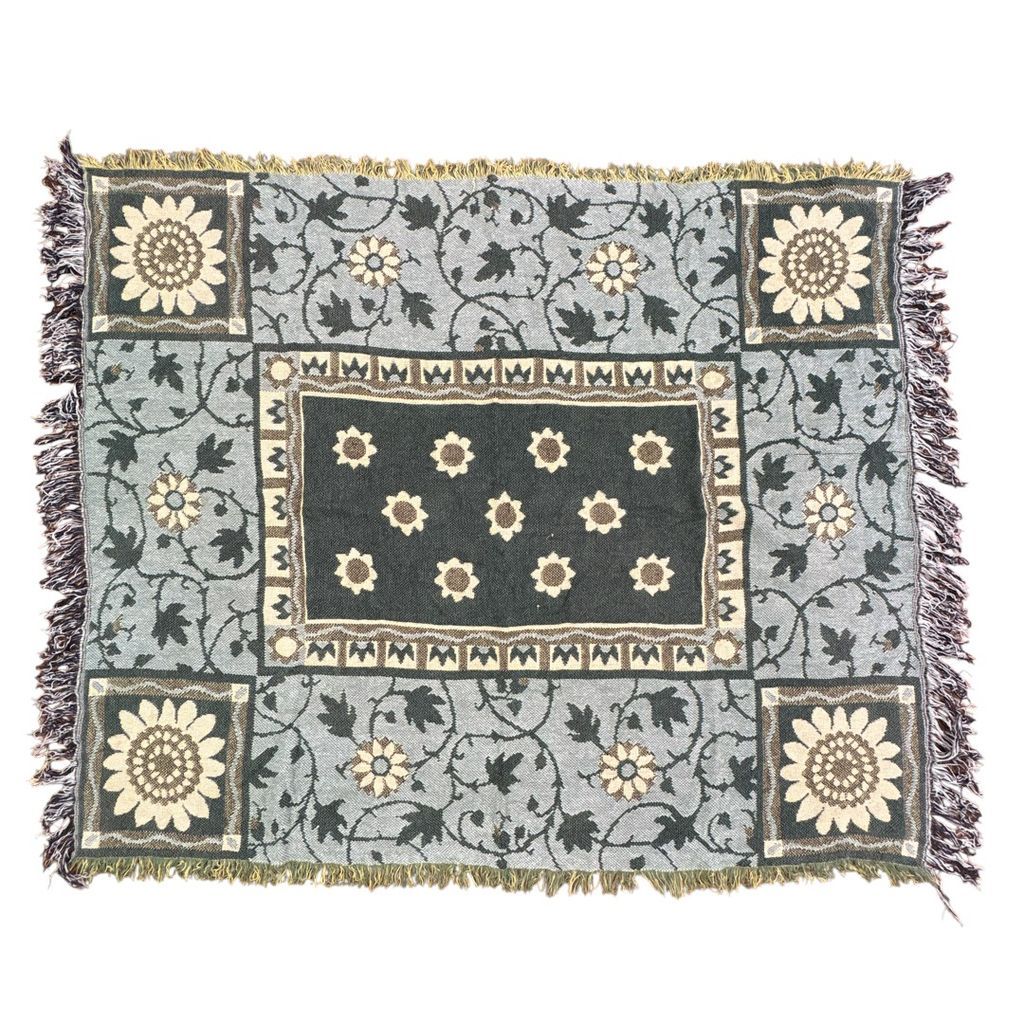 ひまわり 向日葵 マルチカバー ビンテージラグ 162x125