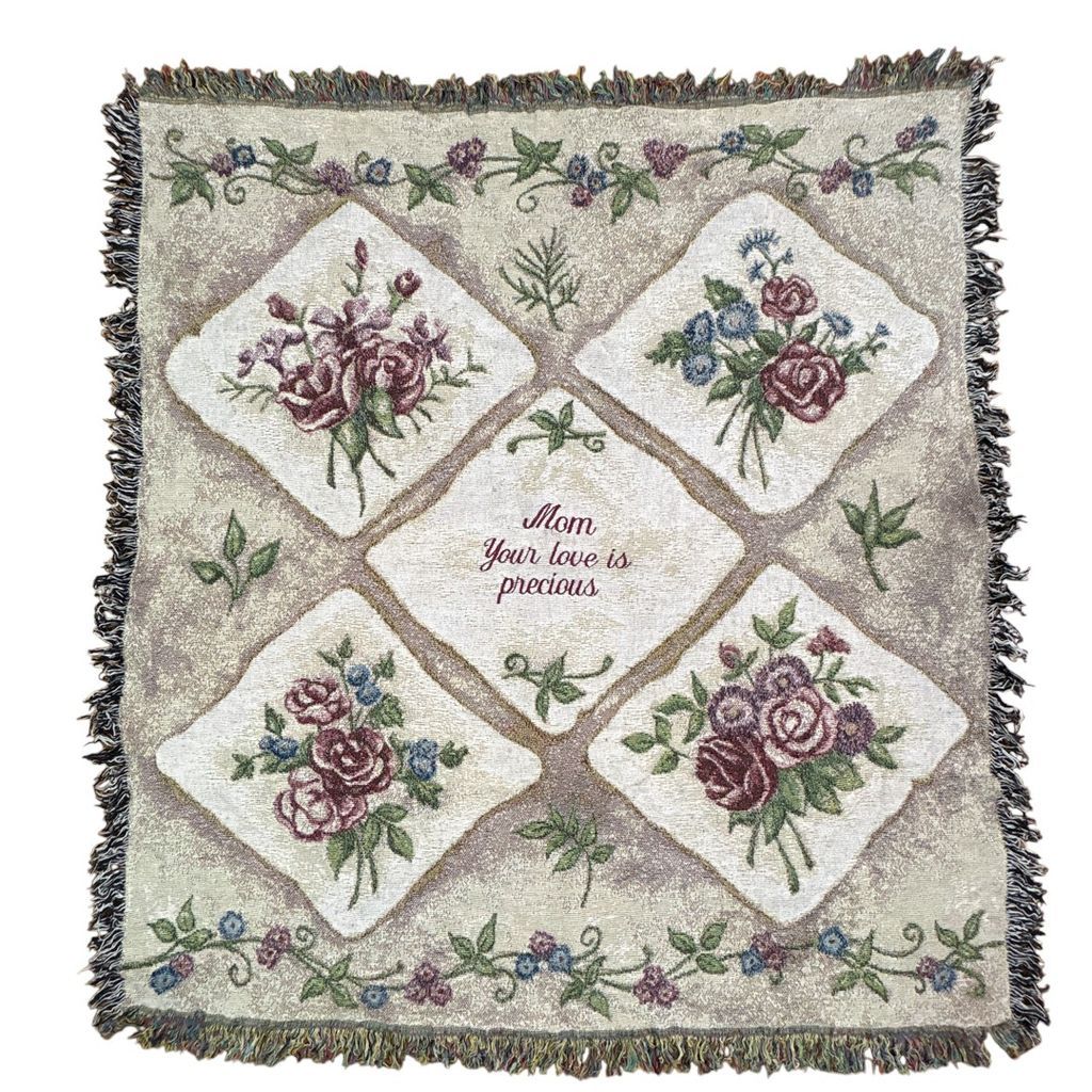 vintageラグ ブランケット マルチカバー タペストリー フラワー 花