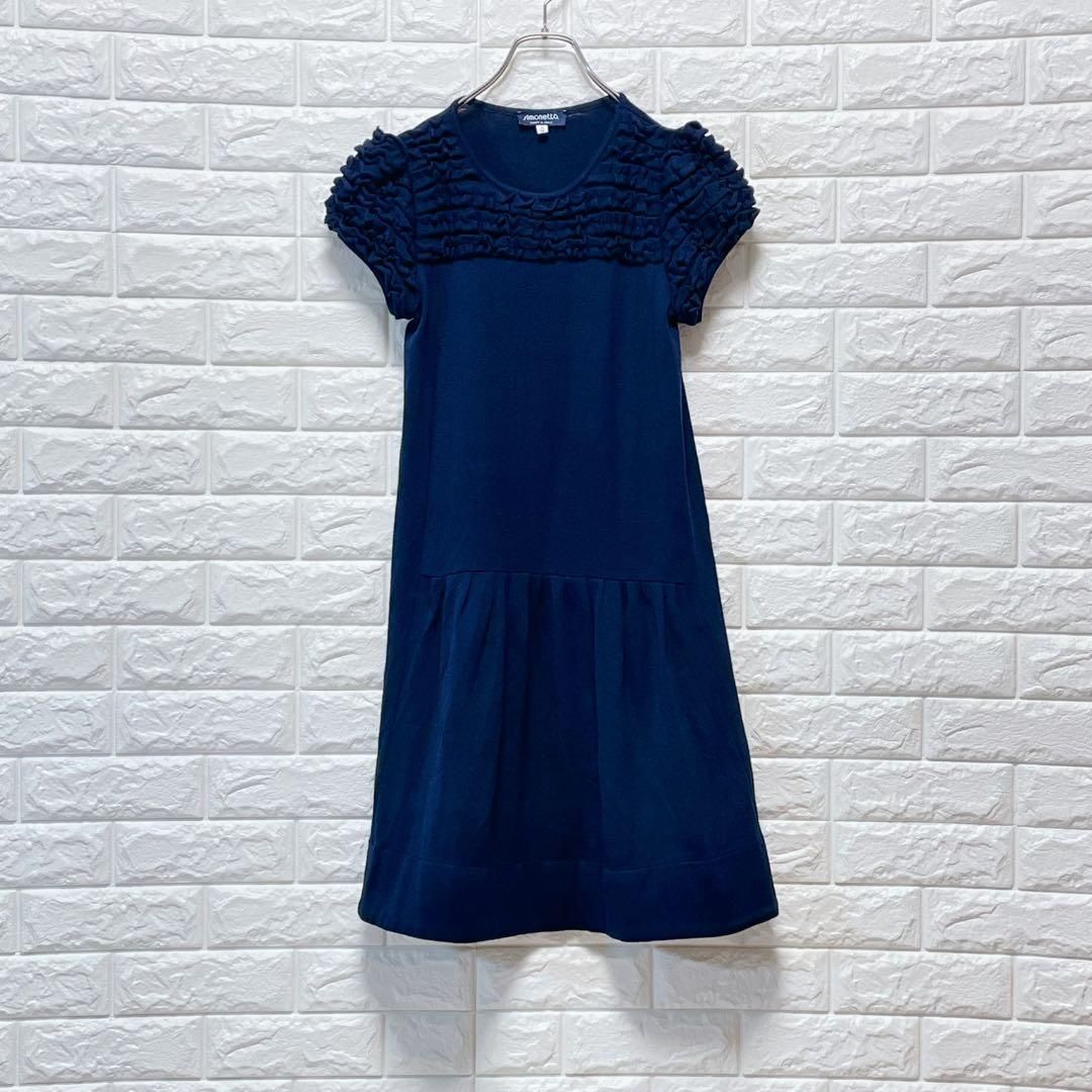♡新品未使用♡simonetta♡ワンピース　14A 古着】simonetta シモネッタ イタリア製 ワンピース 紺 マ・メール