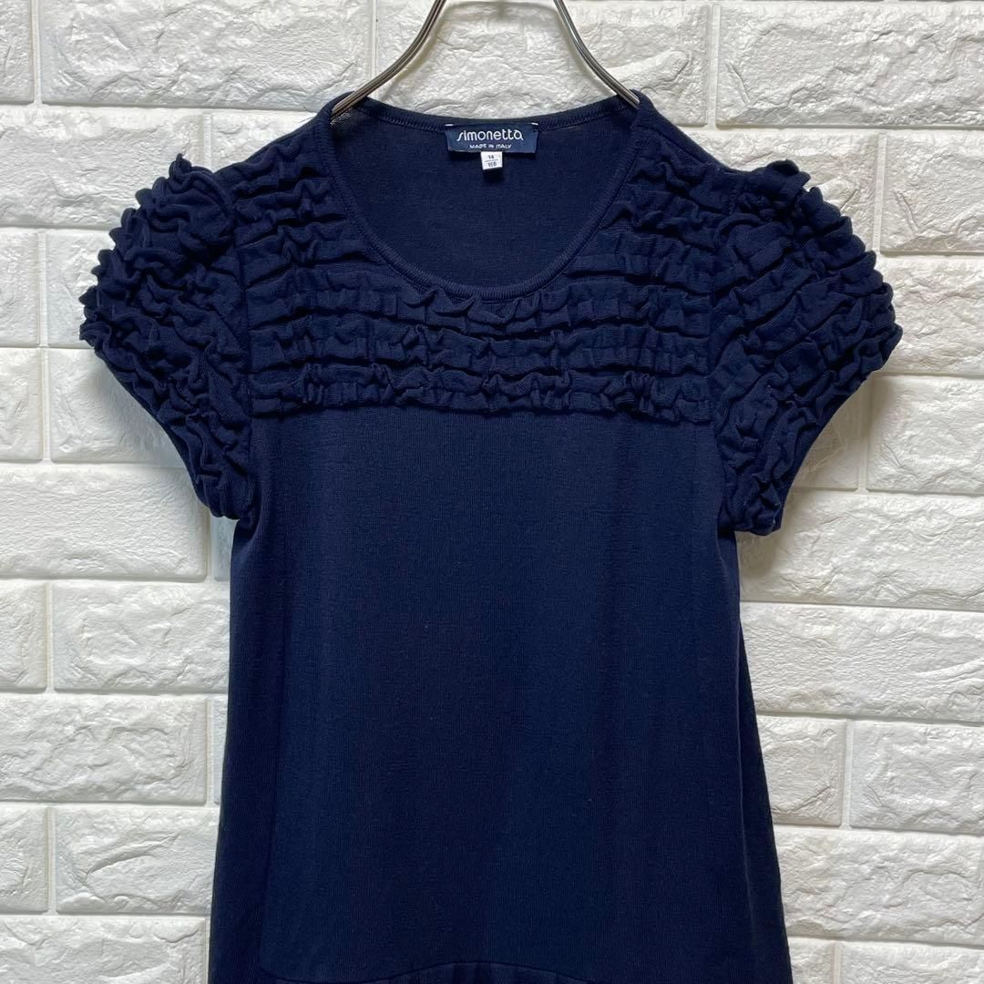 古着】simonetta シモネッタ イタリア製 ワンピース 紺 マ・メール