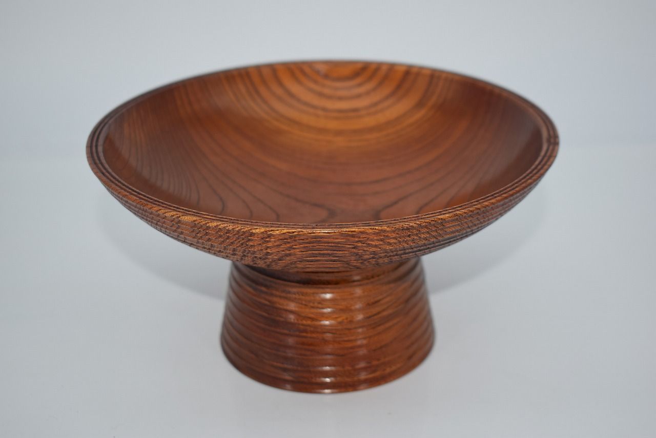 茶道具 干菓子器 高杯 拭漆 渦蒔絵 貴人高杯 菓子器 茶道 24-9406