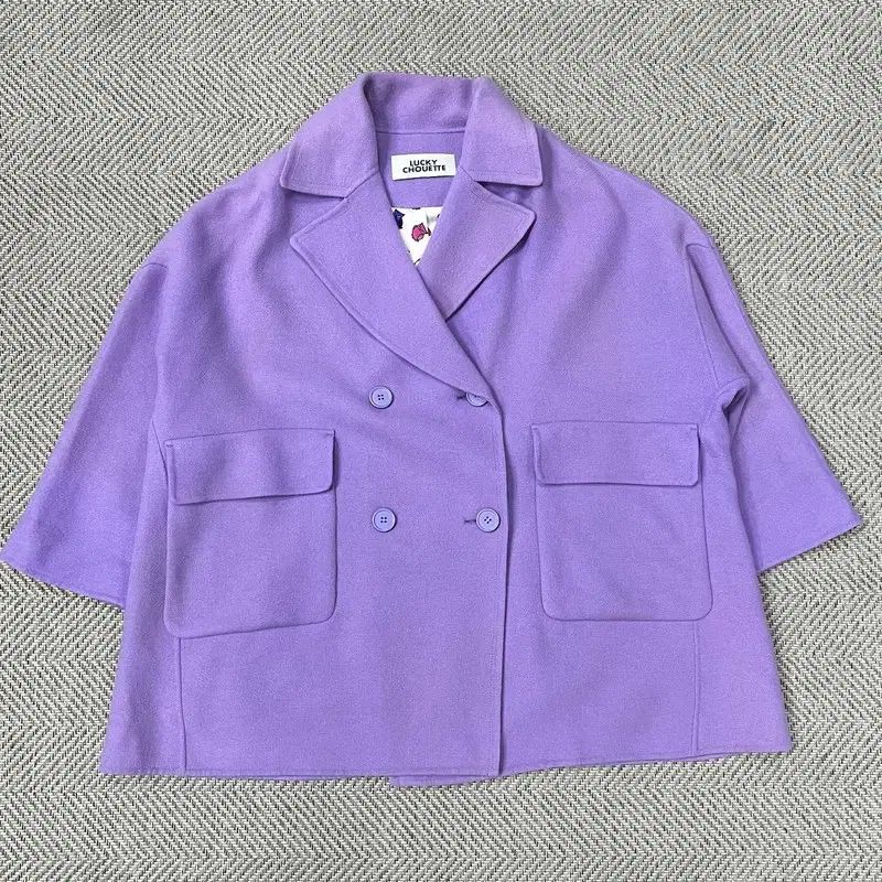 LUCKY ラッキーシュエトゥ ウール ダブル ハーフコート v 0653