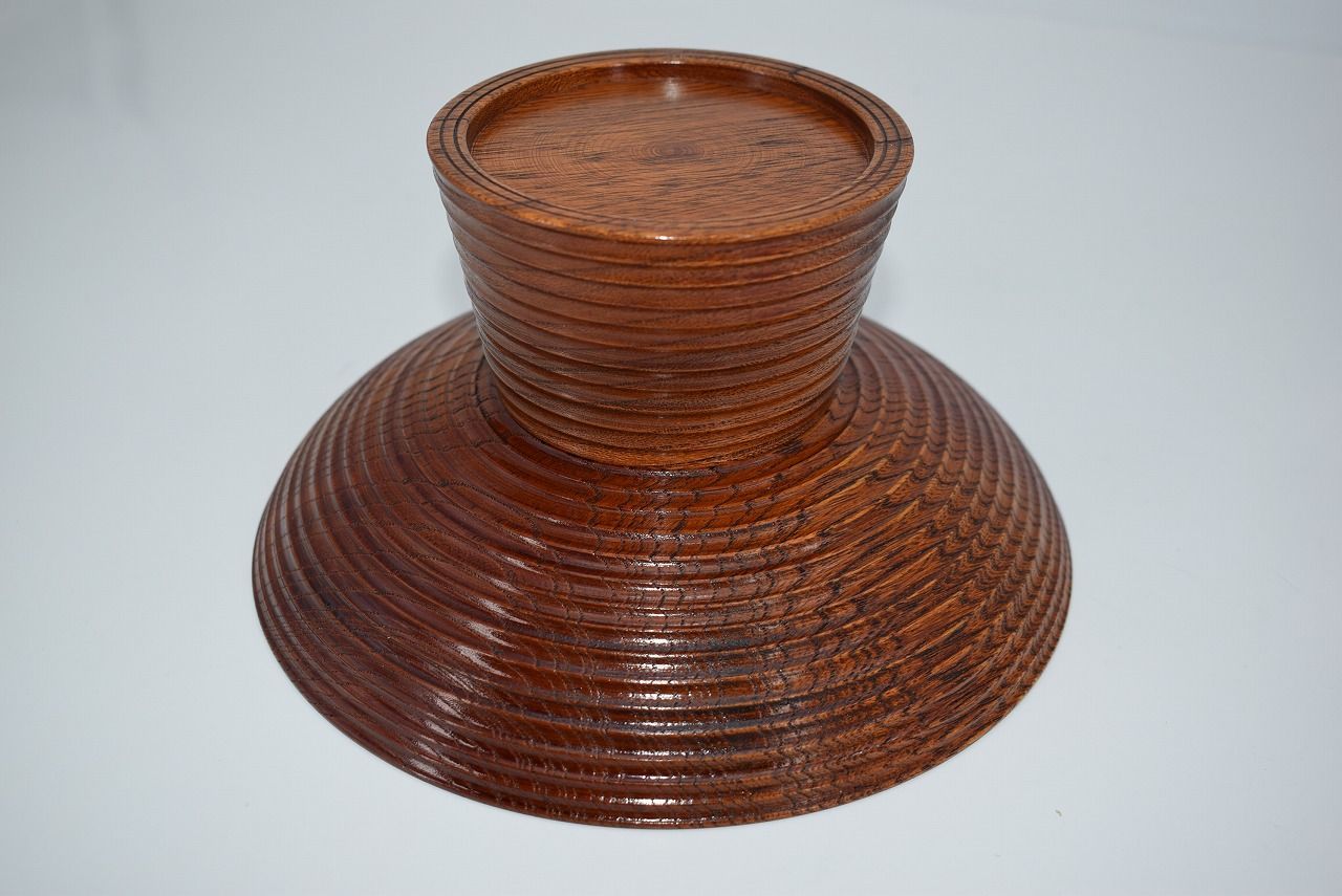 茶道具 干菓子器 高杯 拭漆 渦蒔絵 貴人高杯 菓子器 茶道 24-9406