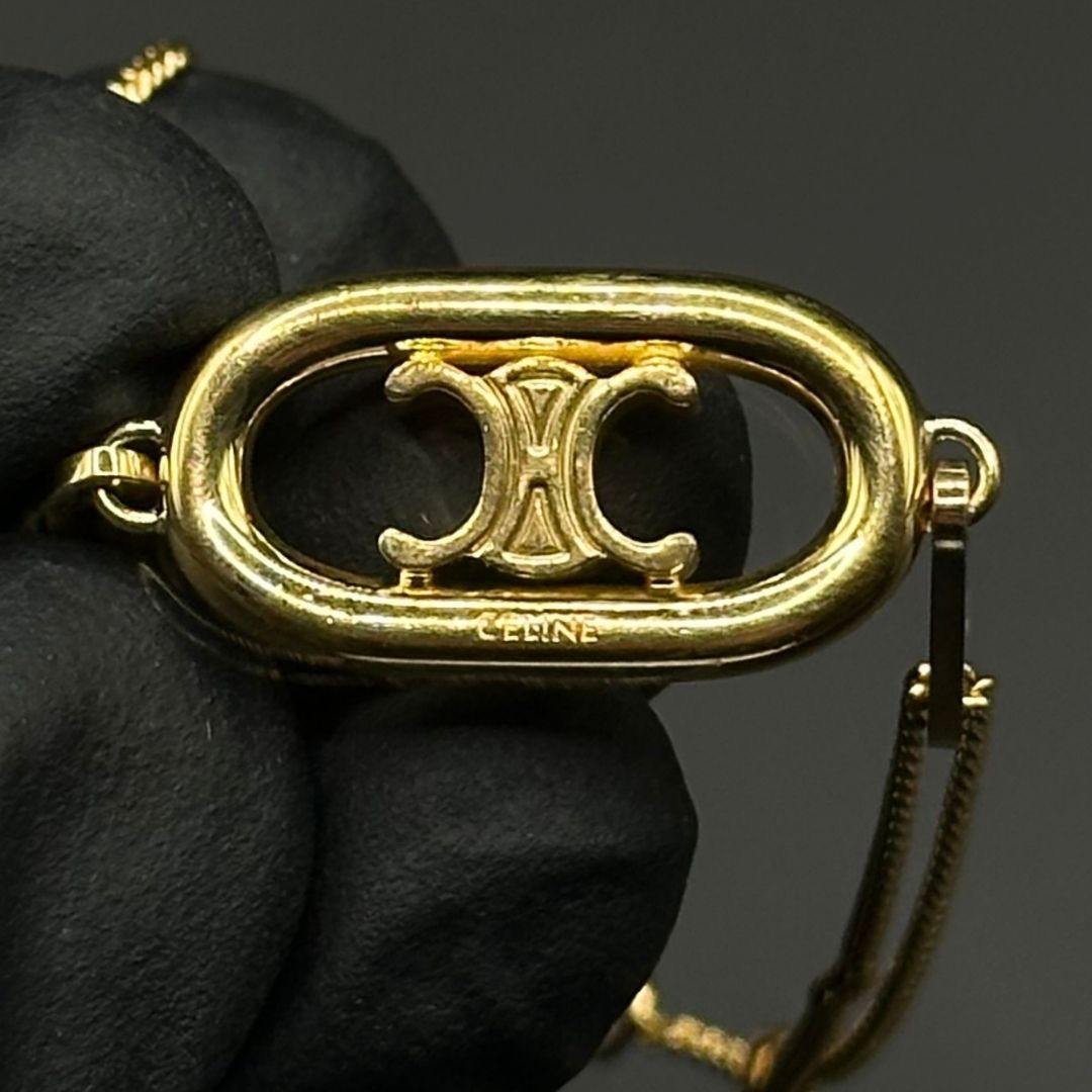 美品】Celine マイヨン トリオンフ ダブルチェーン ブレスレット