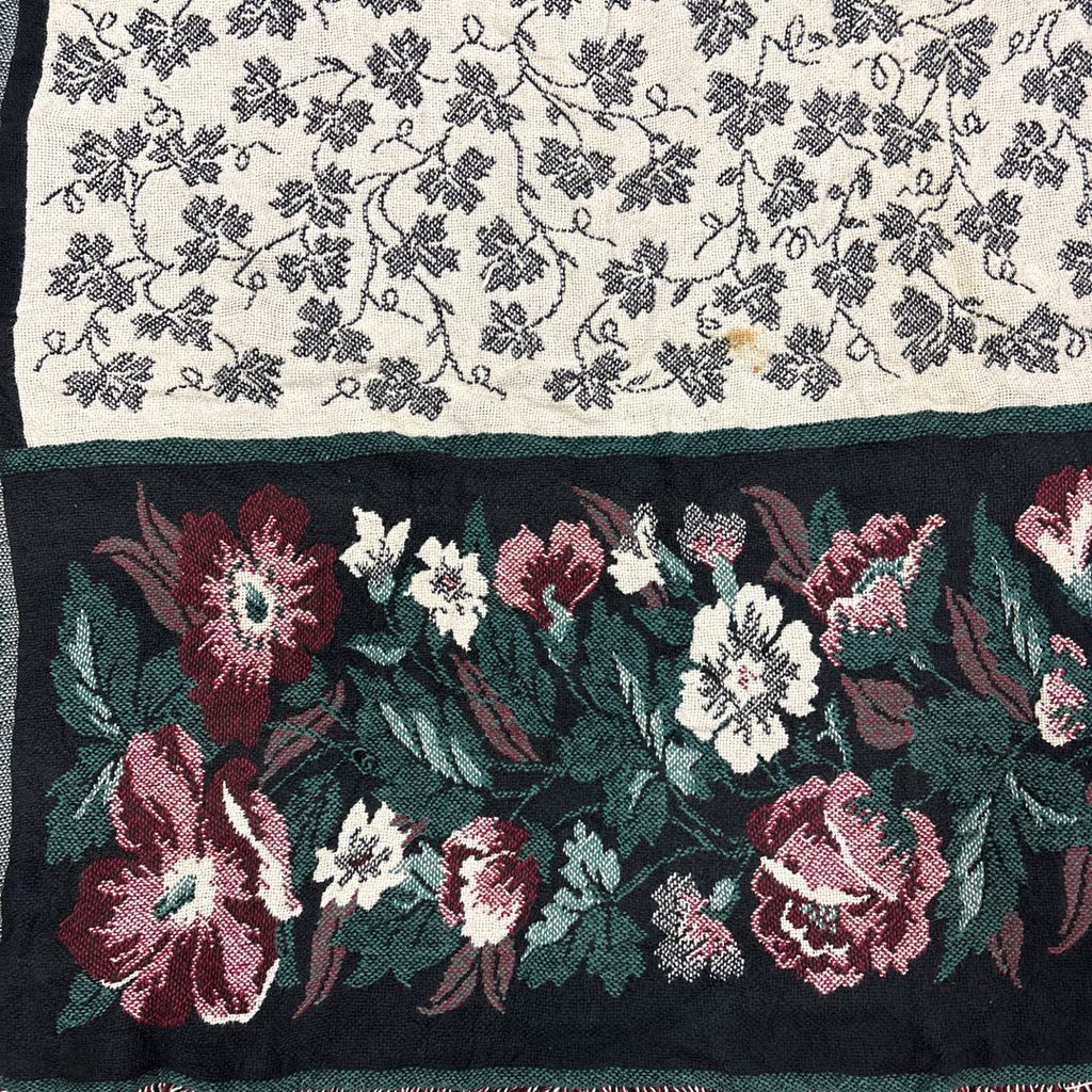 vintageラグ ブランケット マルチカバー タペストリー フラワー 花