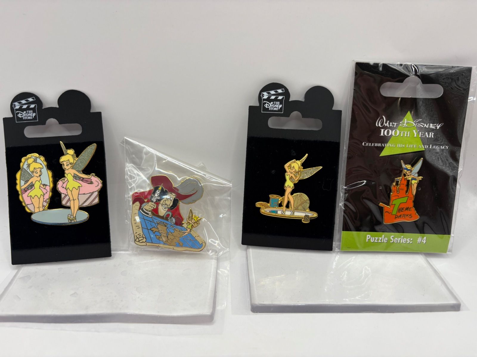 ディズニー ピンバッジ 4点セット ティンカーベル 限定 記念 パズル