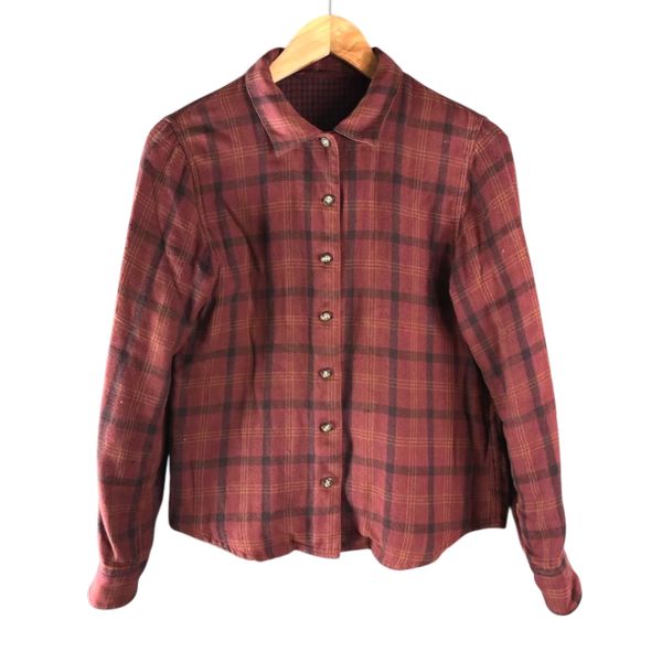 【タグ付き新品】マドモアゼルノンノン　チェックシャツ　Ｌ Mademoiselle NONNON（マドモアゼルノンノン） チェックフランネル長袖