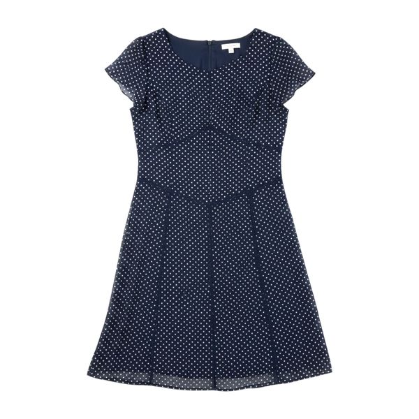 ニジュウサンク 23区 ワンピース 水玉 レース フ 裏地付き タグ付き ネイビー系 984622