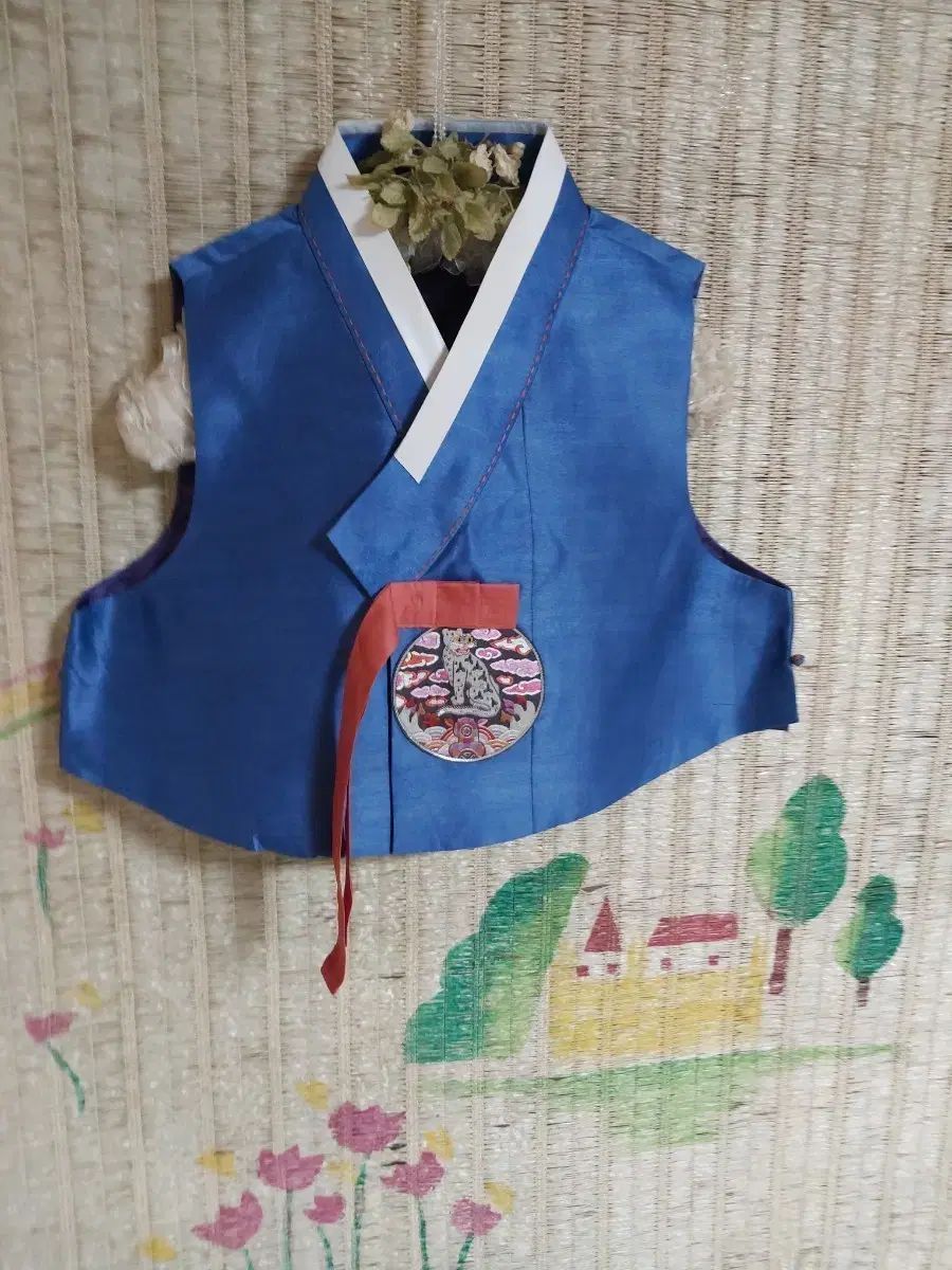 本絹シルク ブルー レディースベスト 55 66