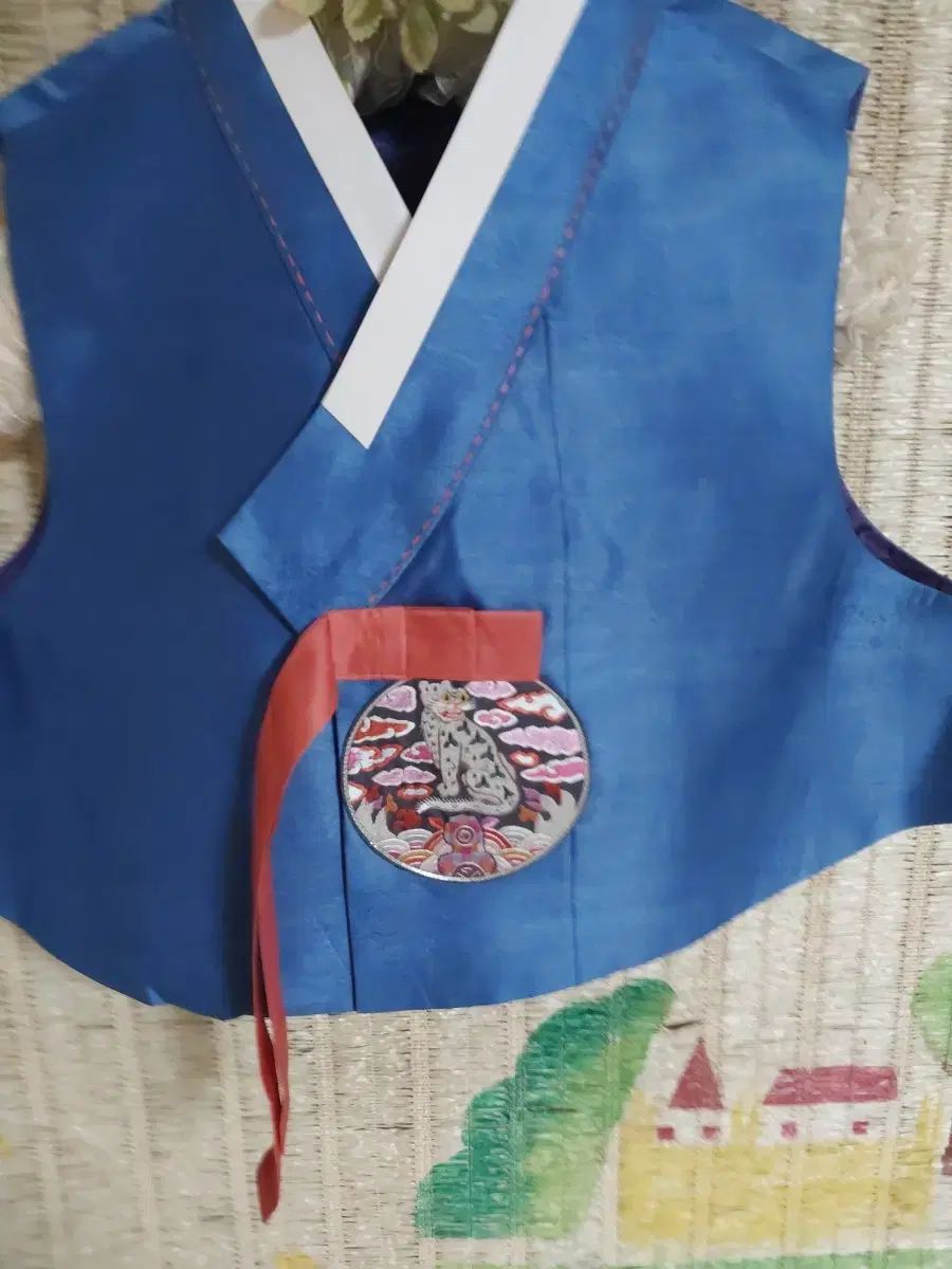 本絹シルク ブルー レディースベスト 55 66