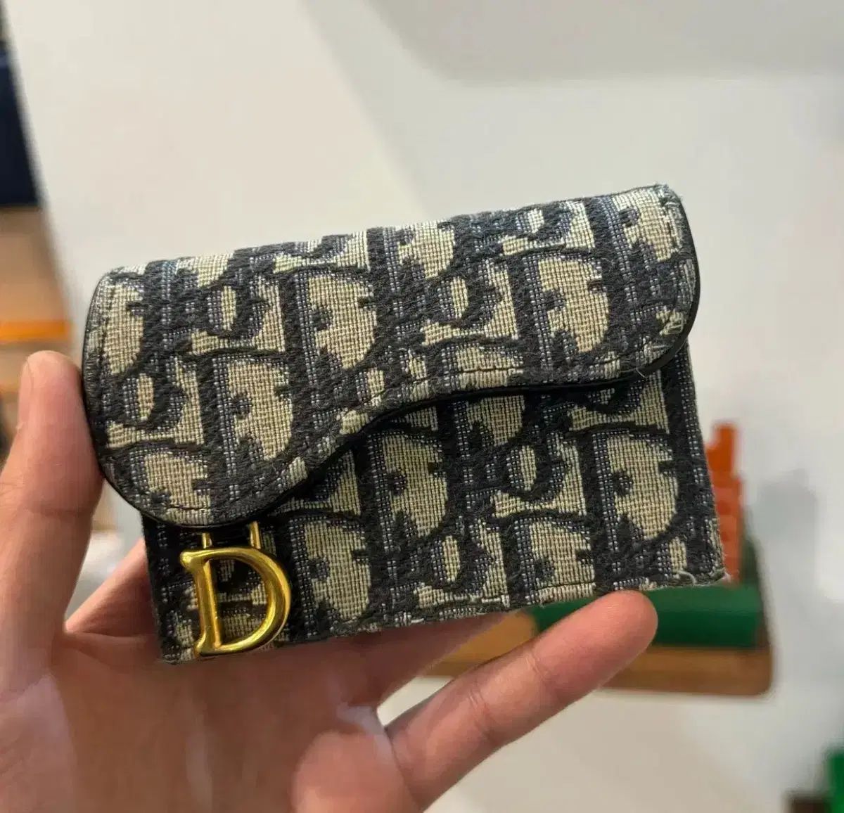 22年式 Dior オブリーク サドル カードウォレット