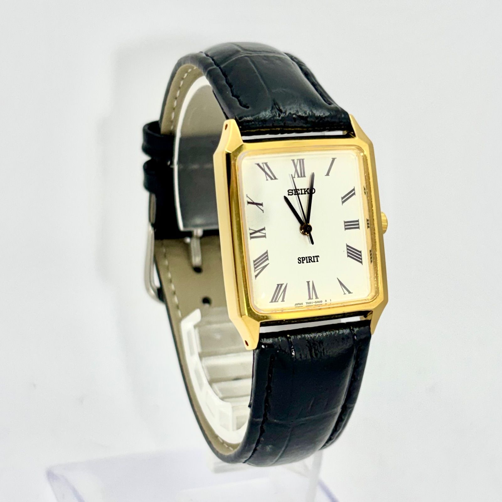 【稼働】SEIKO 腕時計 セイコー SPIRIT スピリット ゴールド ローマ 稼働・新品電池】 SEIKO スピリット 腕時計 ゴールド メンズ スクエア