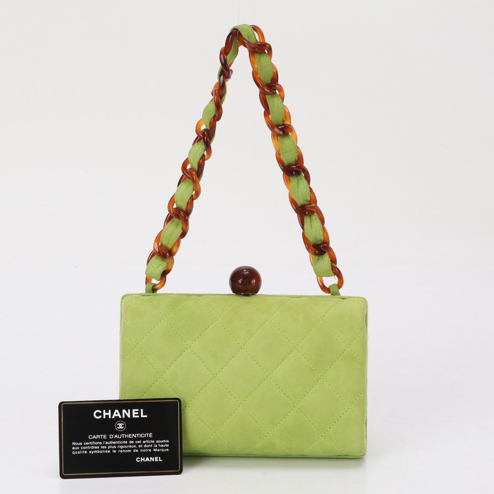 シャネル シリアルシール付 マトラッセ チェーン がま口 レザー ハンドバッグ 肩掛け トート ハンド ショルダー EEY AX 5-9