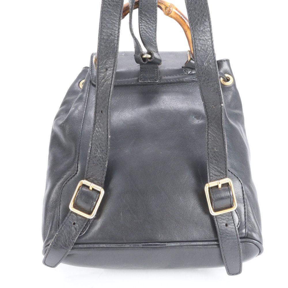 美品 ヴィンテージ オールド グッチ バンブー レザー リュックサック