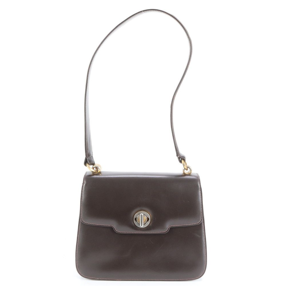 ヴィンテージ グッチ レザー ショルダーバッグ 肩掛け ワンショルダー ブラウン 茶色 ゴールド 金具 レディース ERE CW 22-2