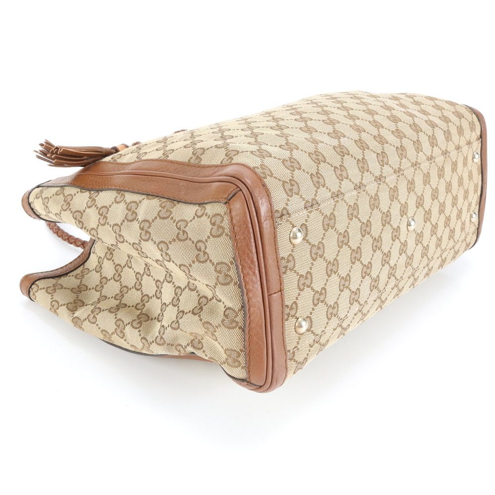 極美品 グッチ GGキャンバス ベラ バンブー リボン 269945 レザー