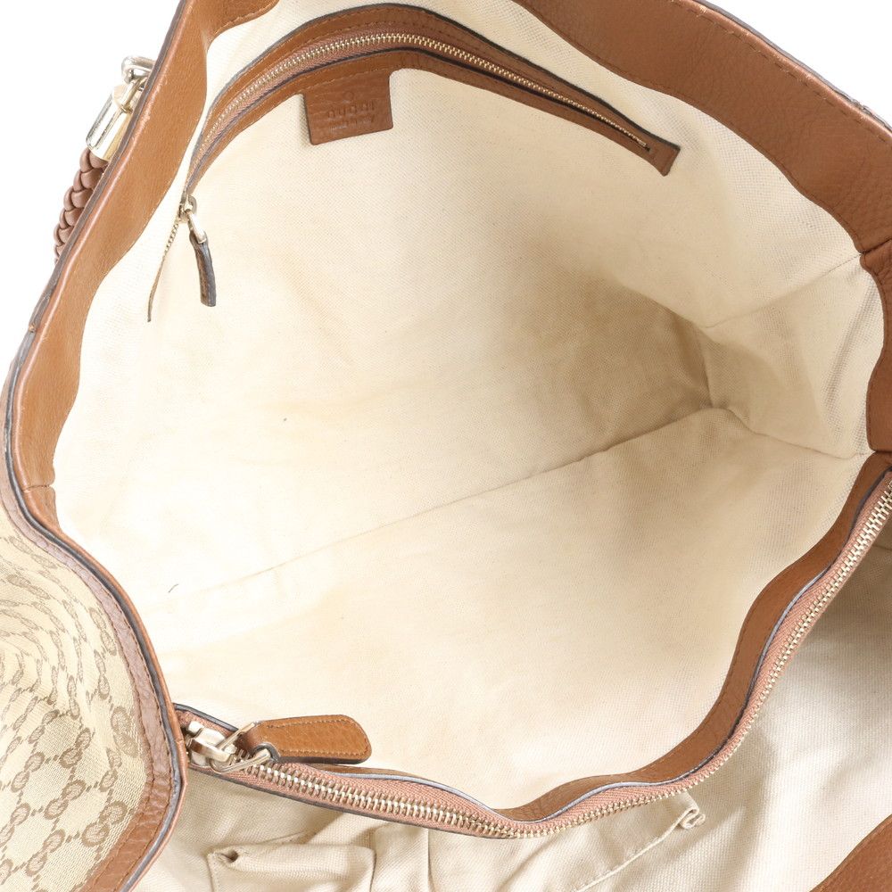 極美品 グッチ GGキャンバス ベラ バンブー リボン 269945 レザー