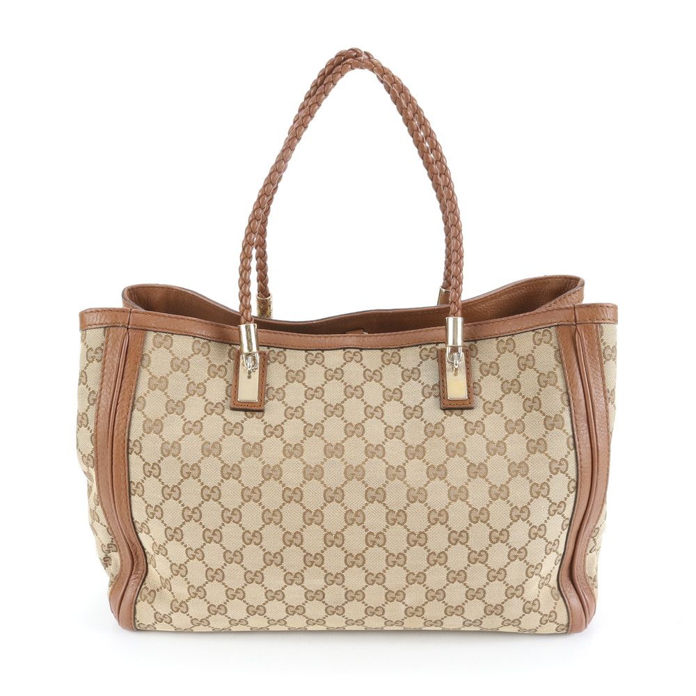 極美品 グッチ GGキャンバス ベラ バンブー リボン 269945 レザー