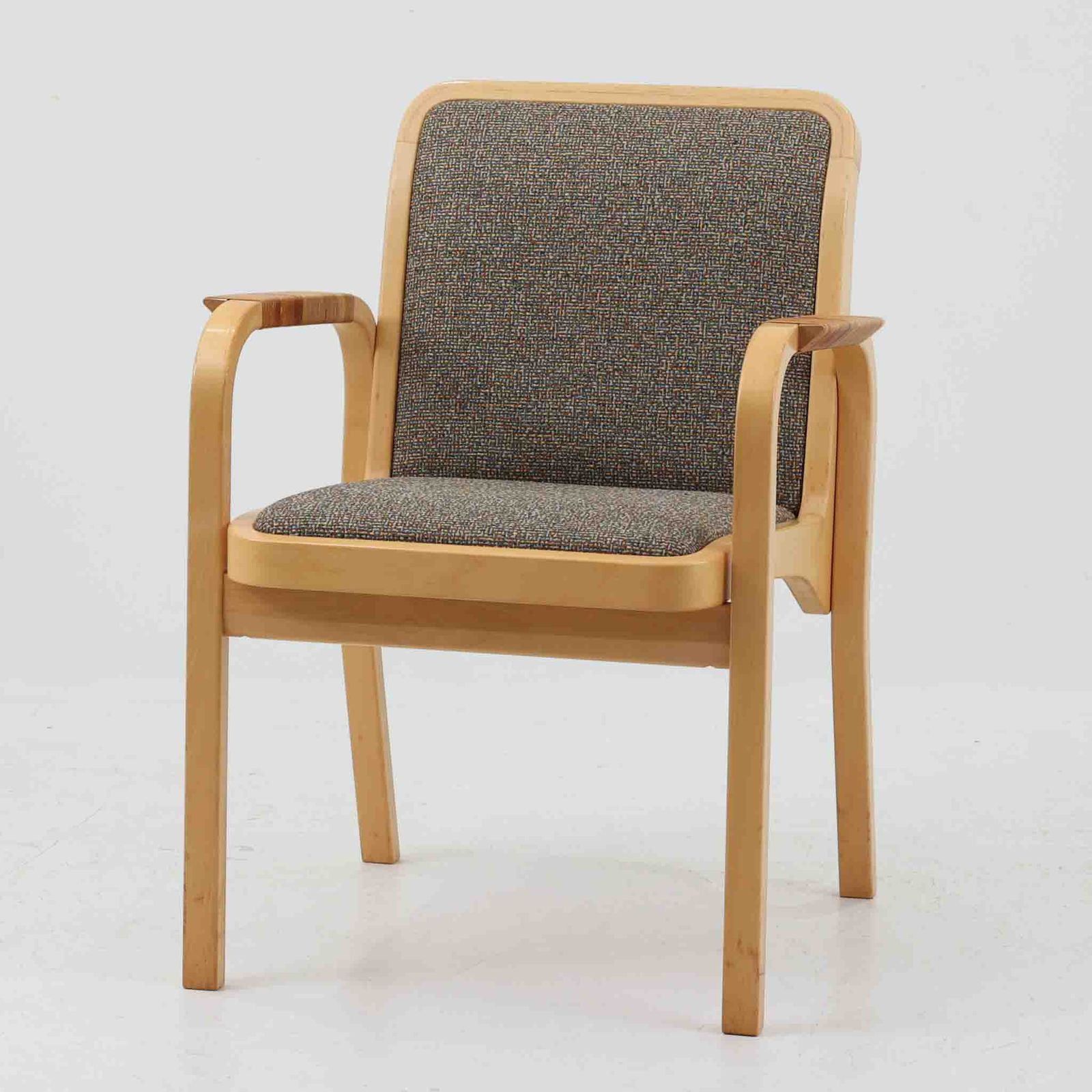 Alvar Aalto アームチェア E 45 バーチ×ラタン Artek アルヴァ アアルト アルテック デンマーク製|DK 19081