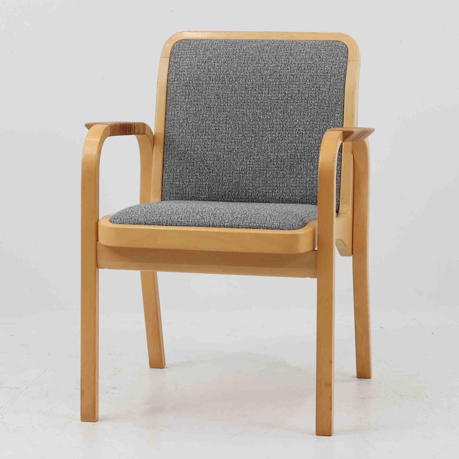 Alvar Aalto アームチェア E 45 バーチ×ラタン Artek アルヴァ アアルト アルテック デンマーク製|DK 19082