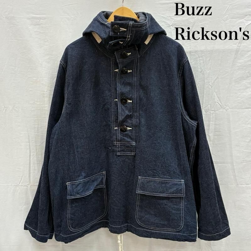 バズリクソンズ U.S. NAVY DENIM GAS PARKA デニム プルオーバー パーカー BR 11703 メンズ L ISItems 古着