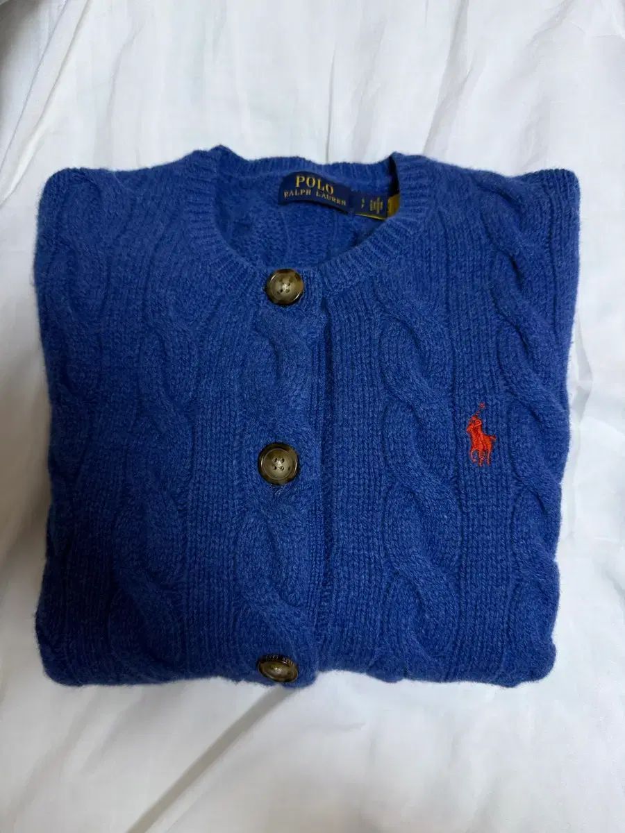 ポロ ケーブル ウールカシミア カーディガン S