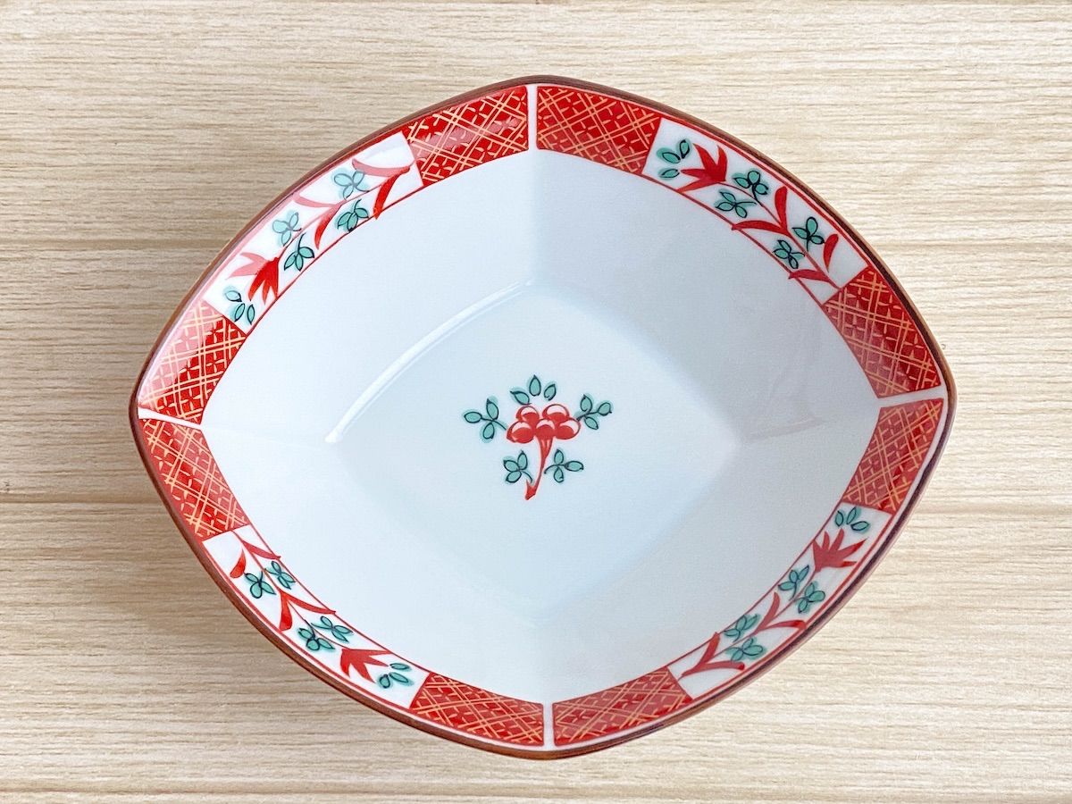 SK230】たち吉 橘吉 花赤絵 小鉢 5客揃え 箱入 和食器 盛鉢 伝統工芸