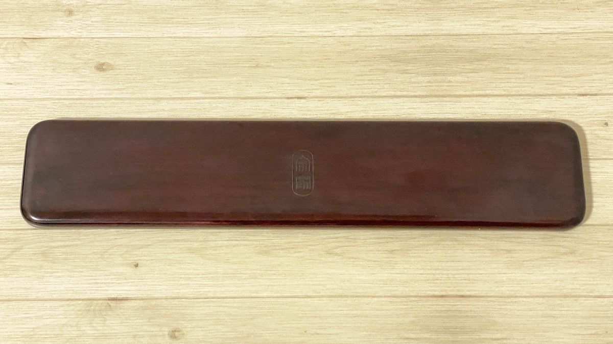 TK242】宗家 唐木 無垢材 一文字盆 茶器 箱入 煎茶道具 長盆 煎茶盆