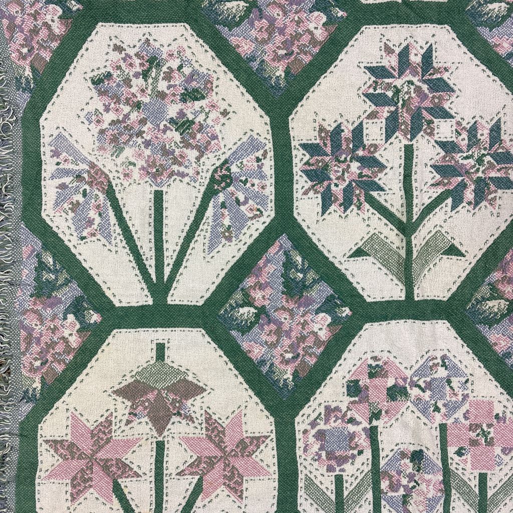vintageラグ ブランケット マルチカバー タペストリー フラワー 花