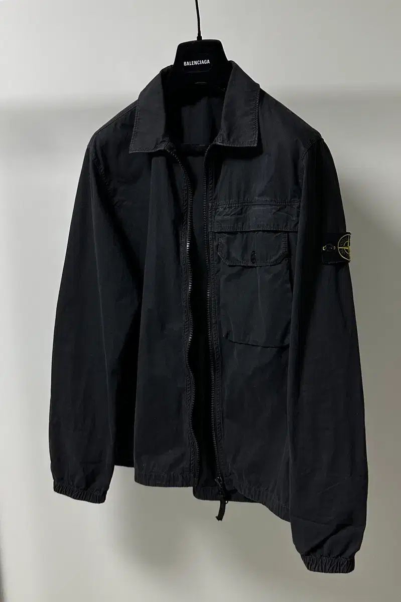 L ストーンアイランド オールドエフェクト オーバーサイズシャツ ブラック