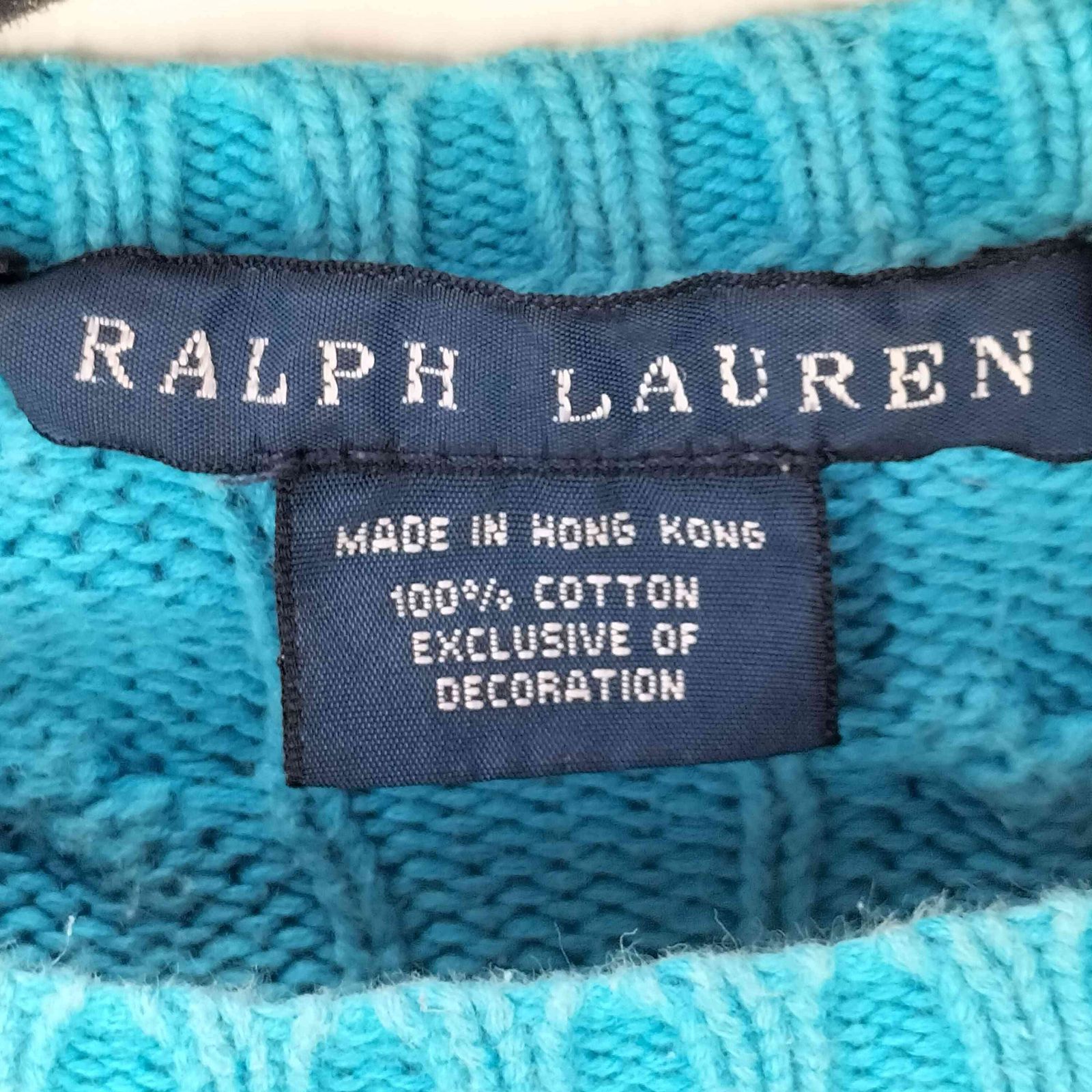 ラルフローレン RALPH LAUREN 90S ポニー刺繍 ケーブル編み コットン