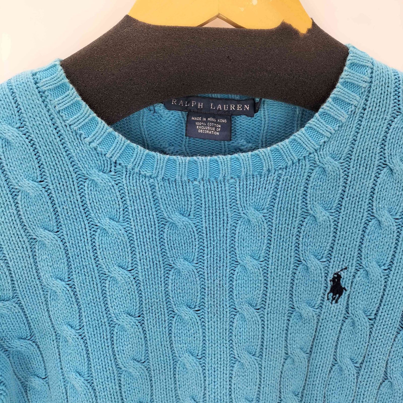 ラルフローレン RALPH LAUREN 90S ポニー刺繍 ケーブル編み コットン