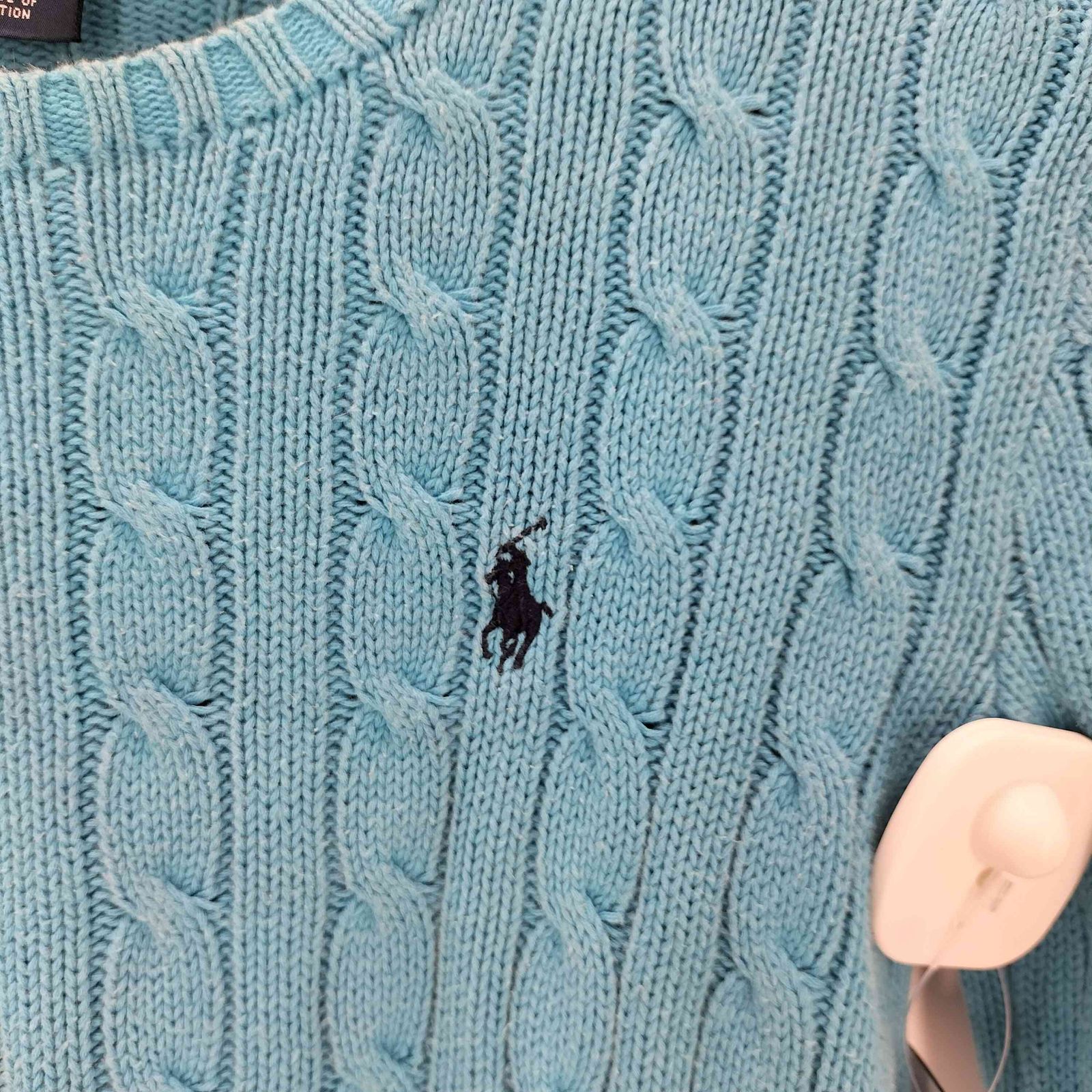 ラルフローレン RALPH LAUREN 90S ポニー刺繍 ケーブル編み コットン 