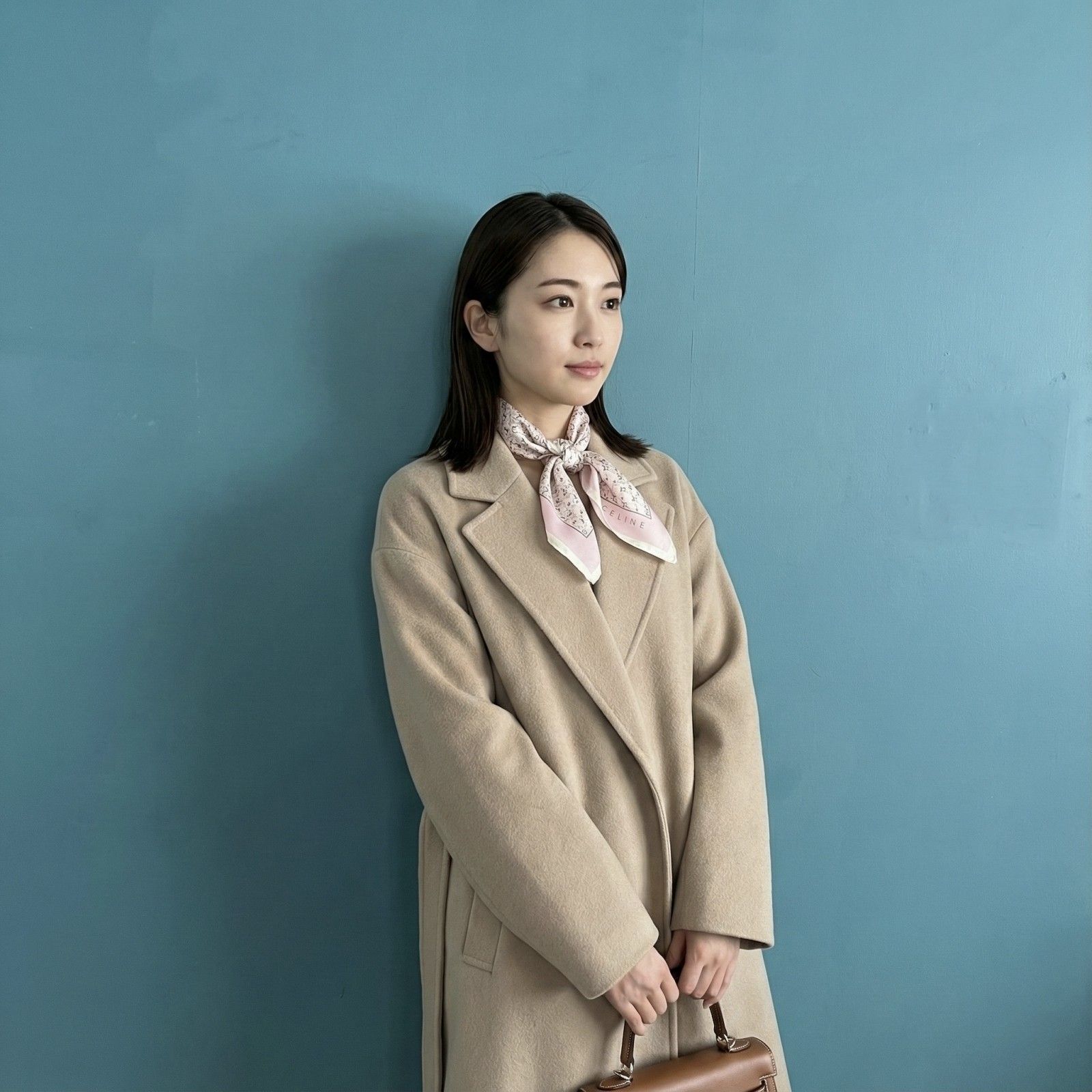 213 【美品】セリーヌ ハンカチ ピンク ロゴ 総柄 スカーフ バンダナ