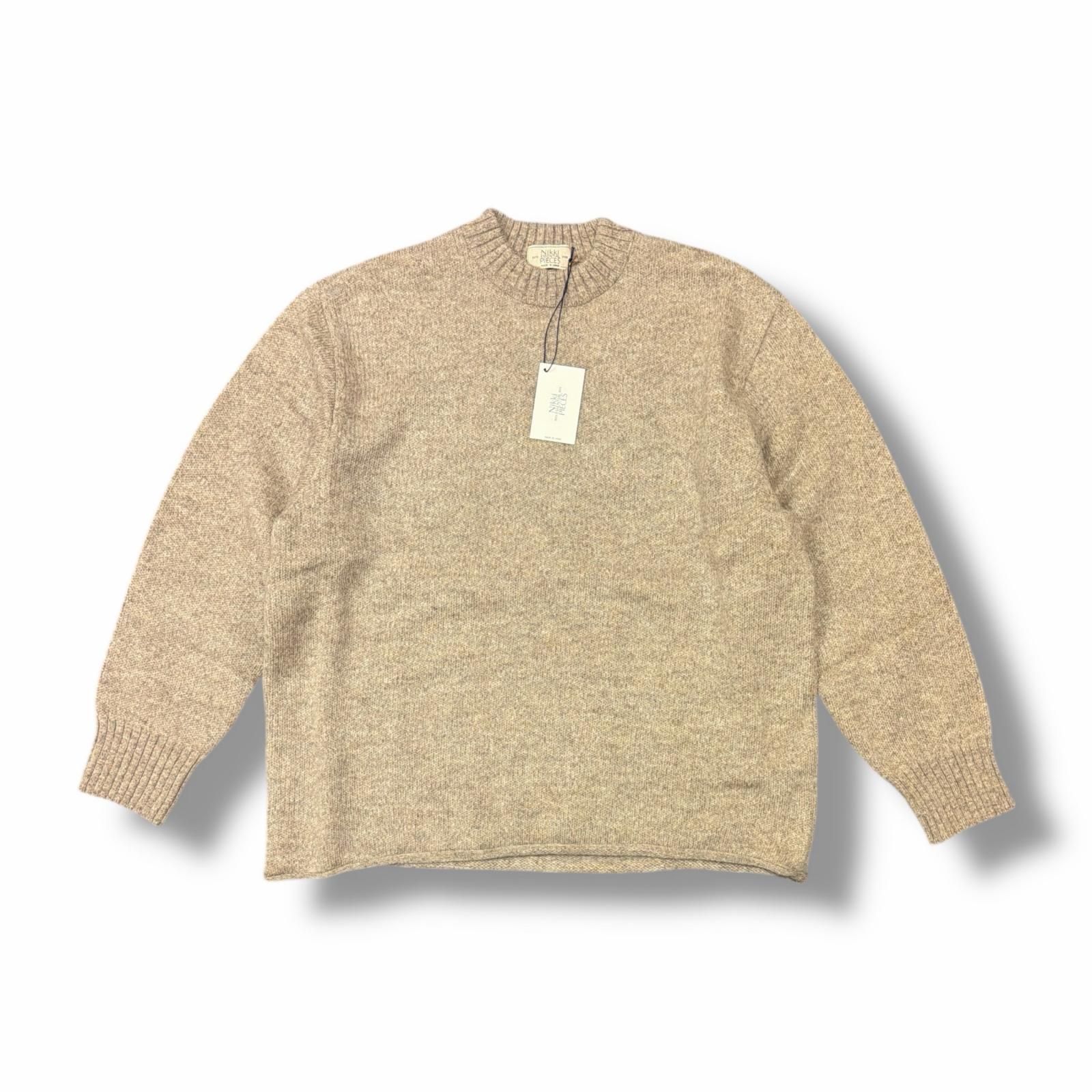 参考上代47300円 ♥ Nikki PIECES 23 AW Yak felted sweat shirt ヤクフェルテッドスウェットシャツ ニッキエッセンシャルピーシーズ NEP-AW 2301 ベージュ 3 6383 M
