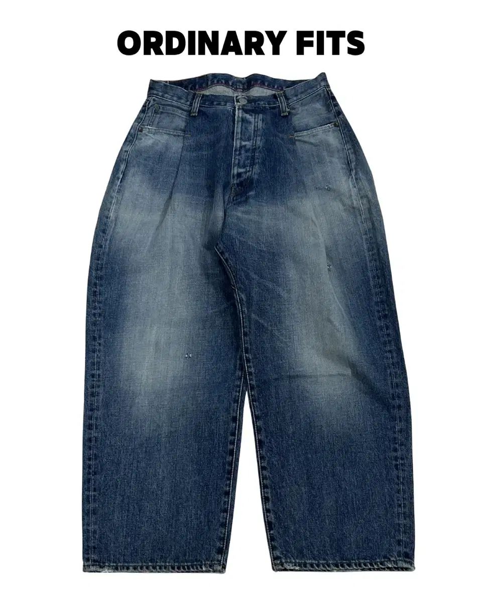 ORDINARY FITS オーディナリーフィッツ 中 インディゴ デニム ワイド アンクル パンツ