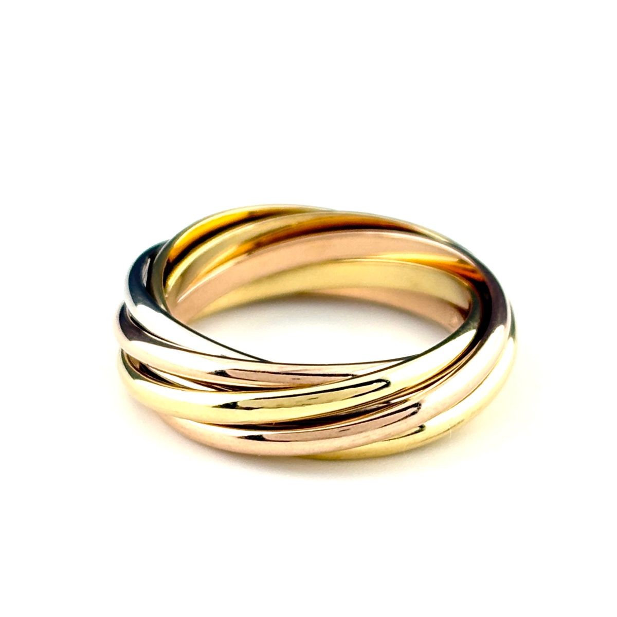 カルティエ CARTIER トリニティ リング YG イエローゴールド 指輪 7連 9号 750 レディース