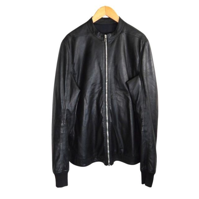 RICK OWENS LEATHER BLACK サイズ44 -LGI リックオウエンス スタンバーグ レザー ボンバージャケット アウター