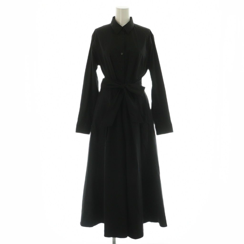 プラージュ Plage 25 SS シャツワンピース ロング 36 ブラック |HK OS