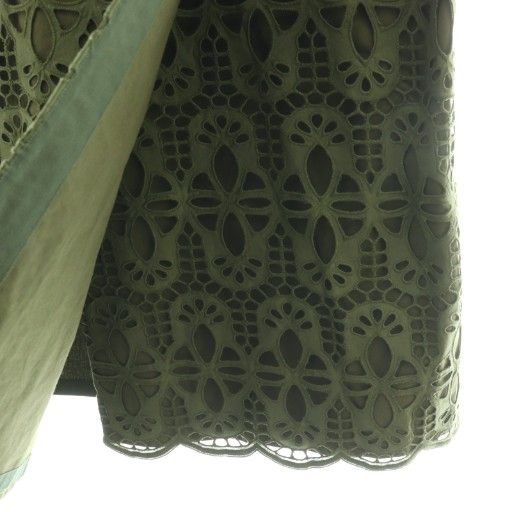 ドゥロワー Drawer コットンレースラップスカート ロング 38 カーキ