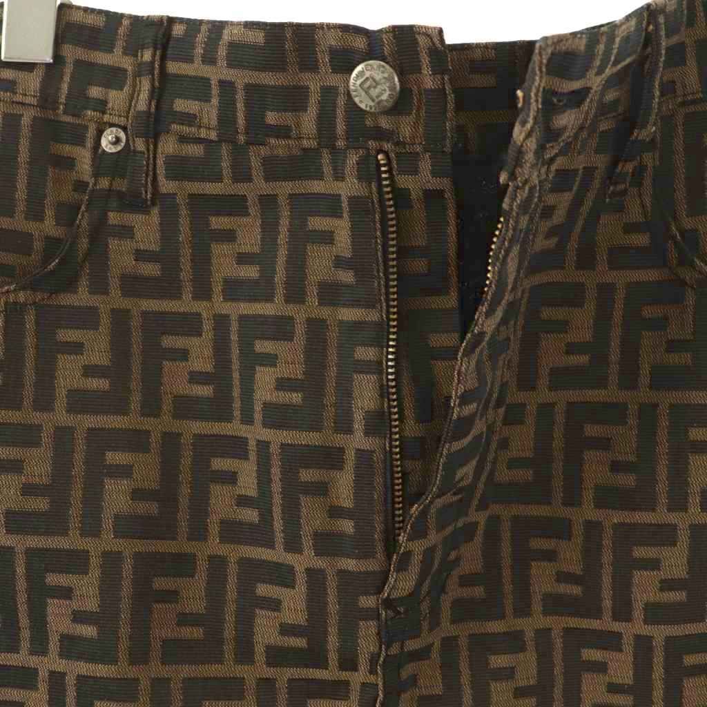 フェンディ FENDI ズッカ柄 タイトスカート ミニ I44 ブラウン /HK