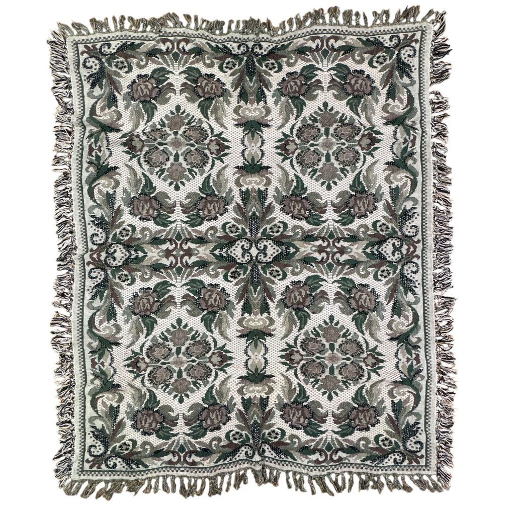 vintageラグ ブランケット マルチカバー タペストリー フラワー 花