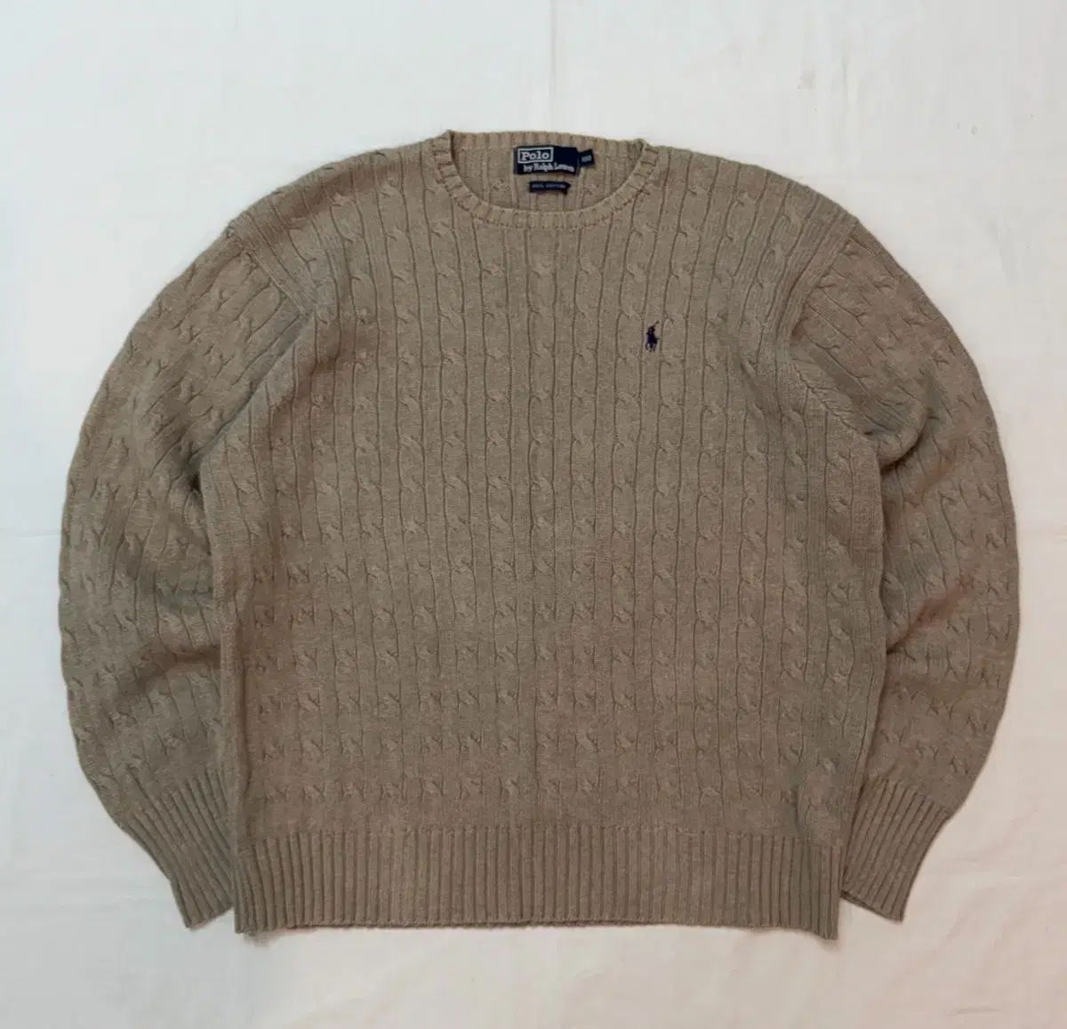 ポロ ラルフローレン ケーブル編みニット オートミール ベージュ