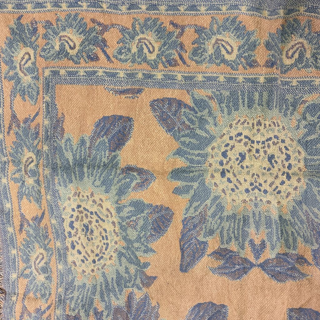 花　ひまわり　ブランケット　スローケット　マルチカバー　ラグ　138x122 vintageラグ ブランケット マルチカバー タペストリー フラワー 花