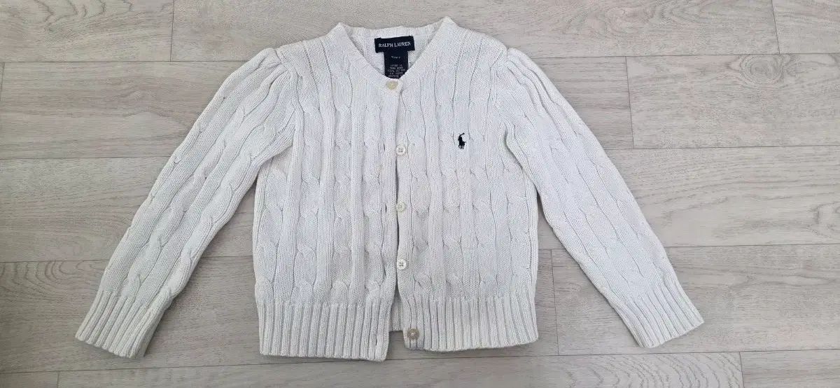 ラルフローレン キッズ ケーブル カーディガン 白 2 Y
