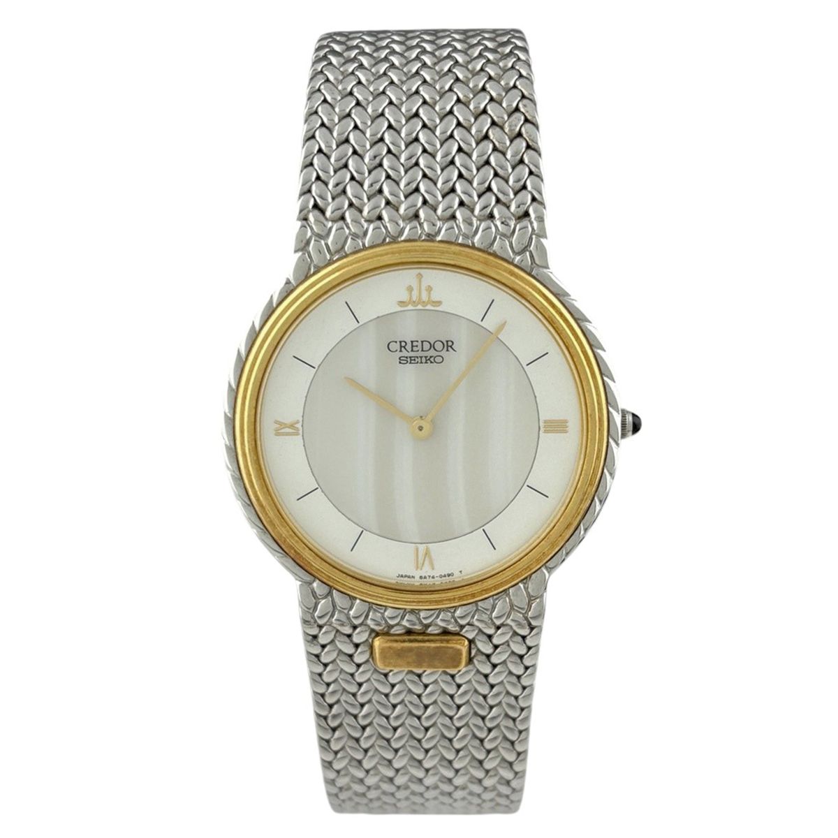 セイコー SEIKO クレドール CREDOR 5 A 74-0240 腕時計 SS YG クォーツ メンズ