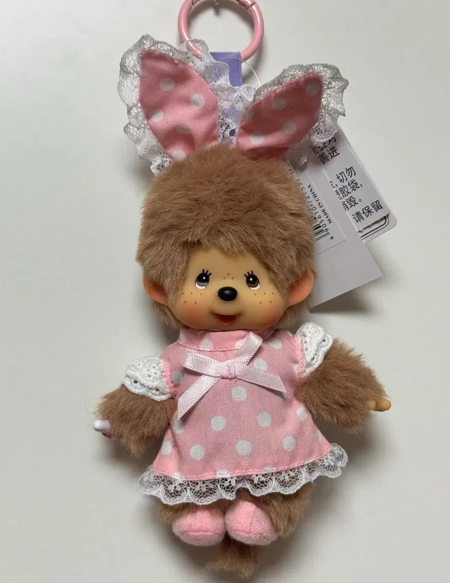 モンチッチ うさぎ キーホルダー ぬいぐるみ ピンク ドット ONE PIECE