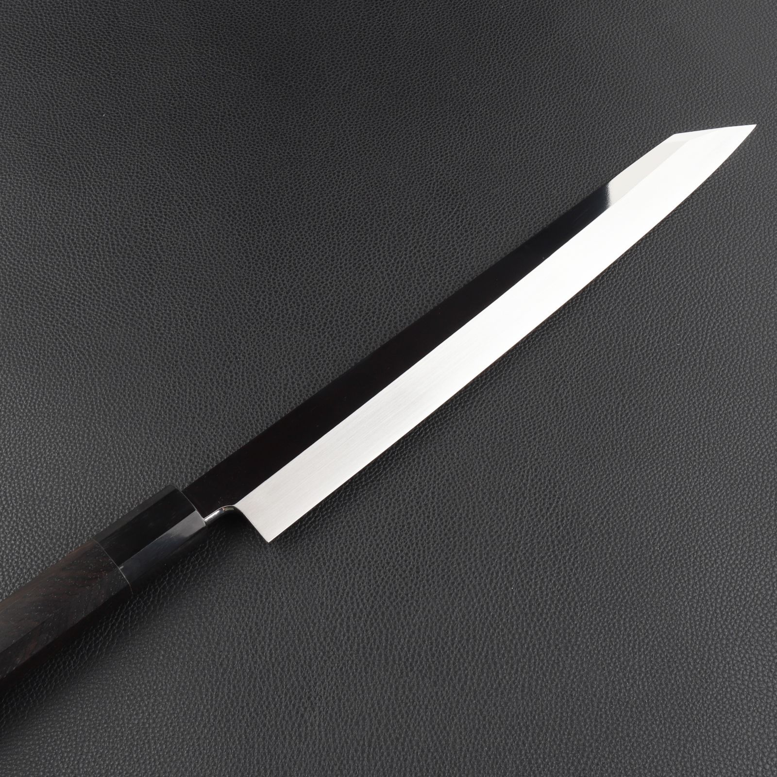 切付柳刃包丁 刺身包丁 尺（刃渡り300mm）黒檀鞘付き 通常鏡面仕上げ