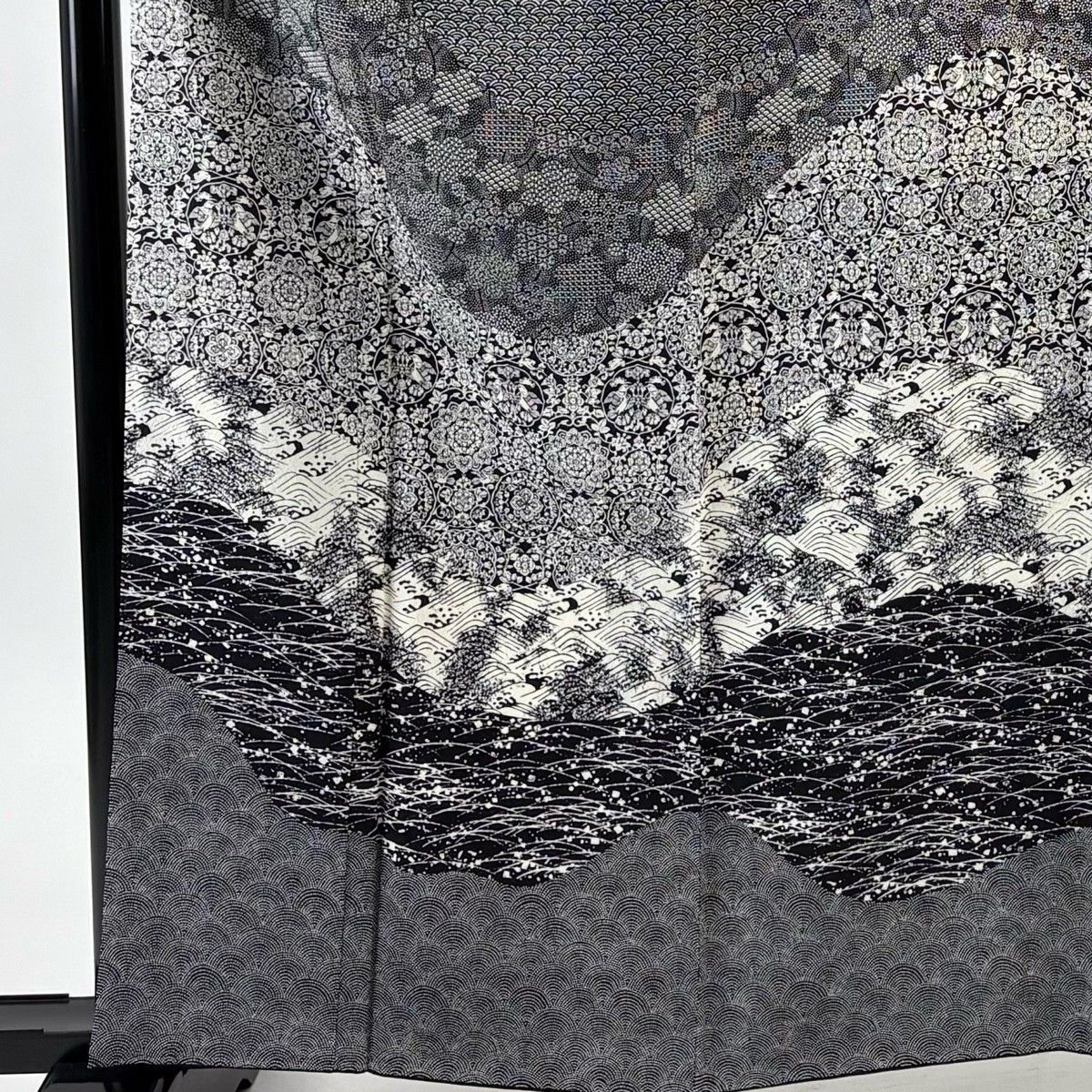 美品】 訪問着 身丈162cm 裄丈66.5cm M 袷 相良彫型絵染 落款 華文